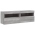Muebles de TV de pared con luces LED 8 piezas gris
