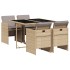 Set comedor de jardín 5 pzas con cojines ratán sintético