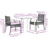 Set comedor de jardín 3 pzas con cojines ratán sintético