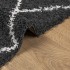 Alfombra de pelo largo moderna negro y crema 200x280