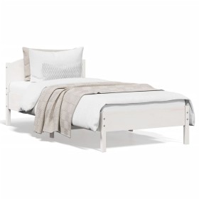 Estructura de cama con cabecero madera de pino blanco