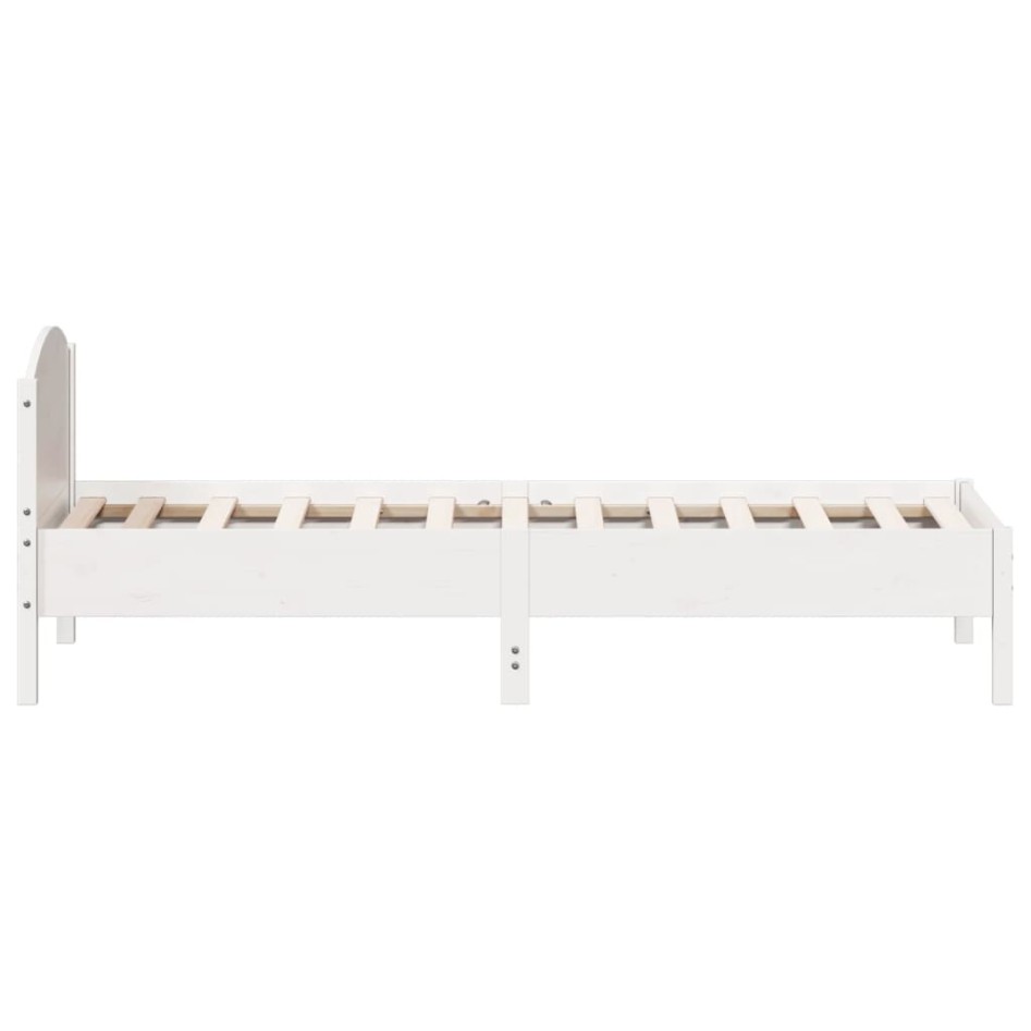 Estructura de cama con cabecero madera de pino blanco