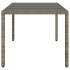 Mesa de jardín superficie de vidrio ratán PE gris 190x90x75