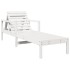Tumbona de madera maciza de pino blanca 199,5x62x55