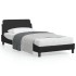 Estructura de cama con cabecero cuero sintético negro