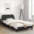Estructura de cama con cabecero cuero sintético negro