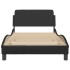 Estructura de cama con cabecero cuero sintético negro