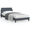 Estructura cama con cabecero terciopelo gris oscuro 100x200 cm