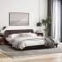 Estructura de cama con cabecero de tela marrón 180x200