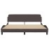 Estructura de cama con cabecero de tela marrón 180x200