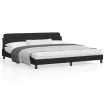Estructura de cama con cabecero de terciopelo negro 200x200 cm