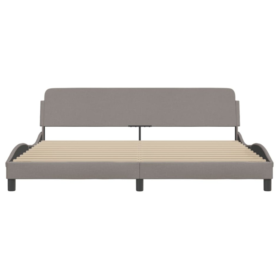 Estructura de cama con cabecero de tela gris taupe 200x200