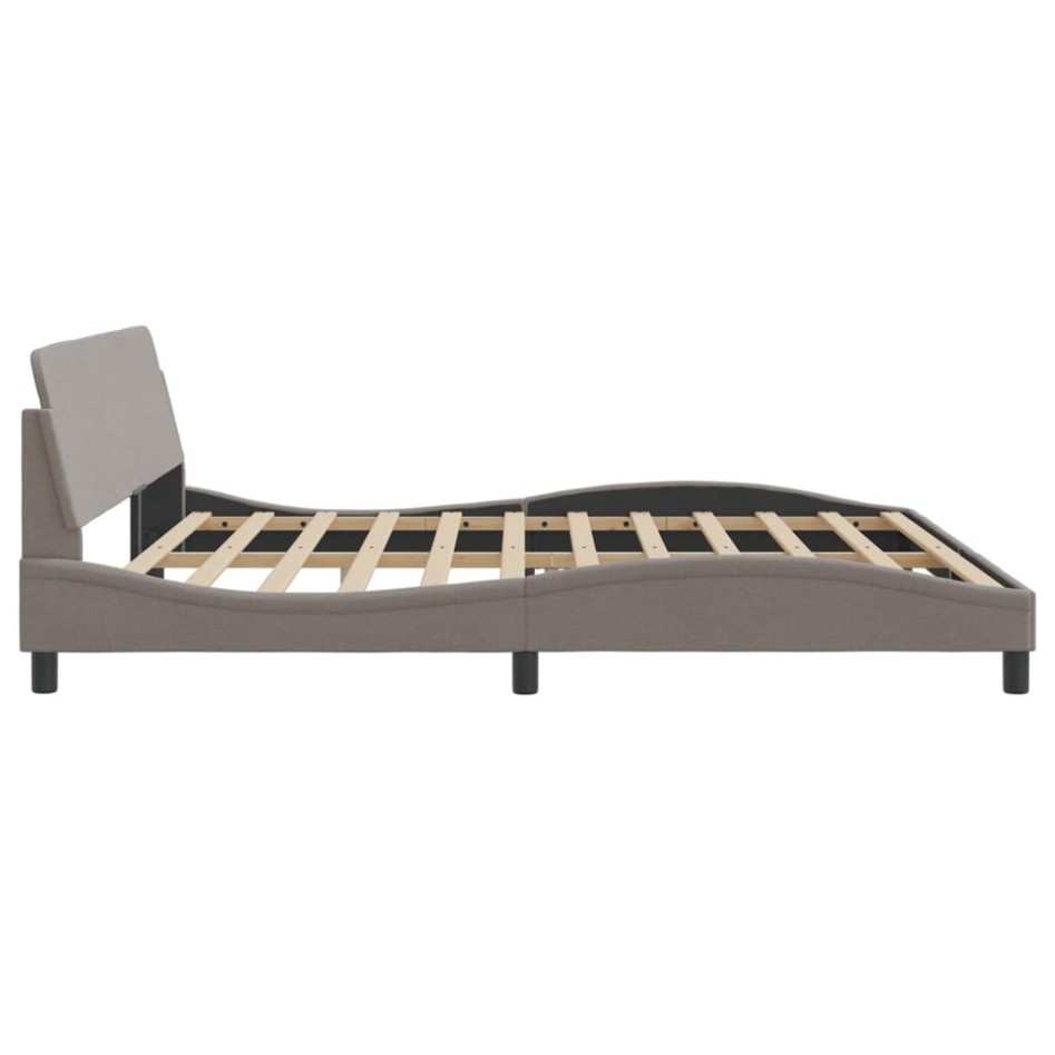 Estructura de cama con cabecero de tela gris taupe 200x200