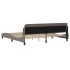 Estructura de cama con cabecero de tela gris taupe 200x200