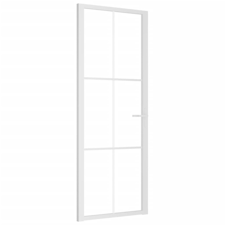 Puerta interior vidrio EGS y aluminio blanco 76x201,5