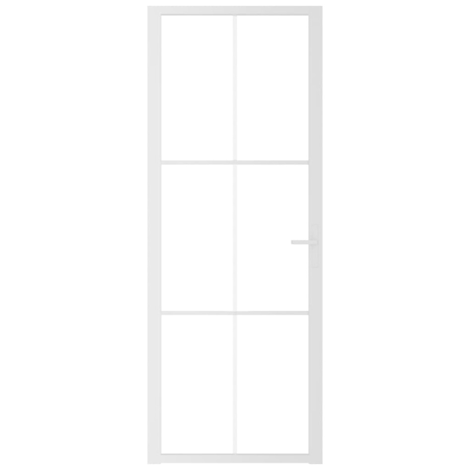 Puerta interior vidrio EGS y aluminio blanco 76x201,5