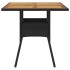 Mesa de jardín superficie de madera ratán PE negro 80x80x75