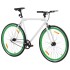 Bicicleta de piñón fijo blanco y verde 700c 51
