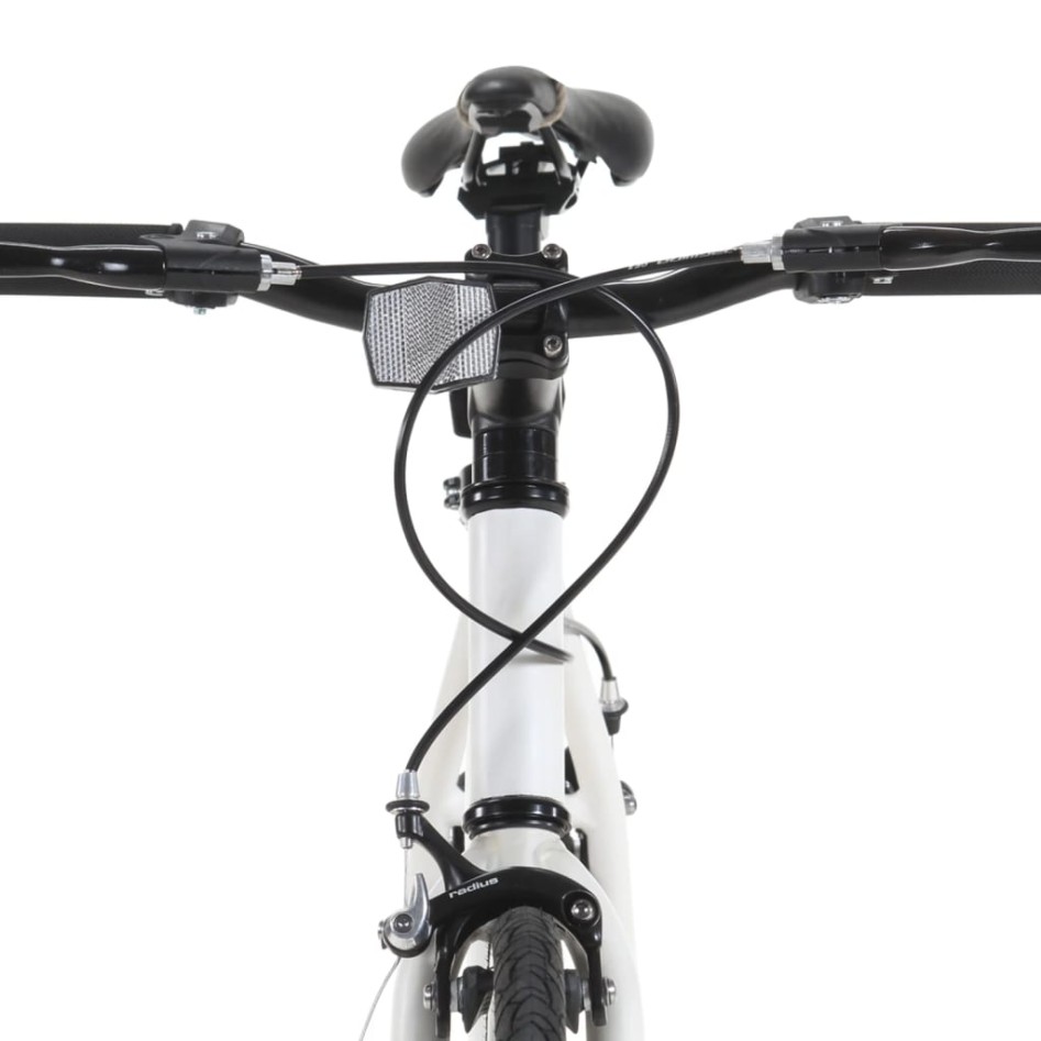 Bicicleta de piñón fijo blanco y verde 700c 51