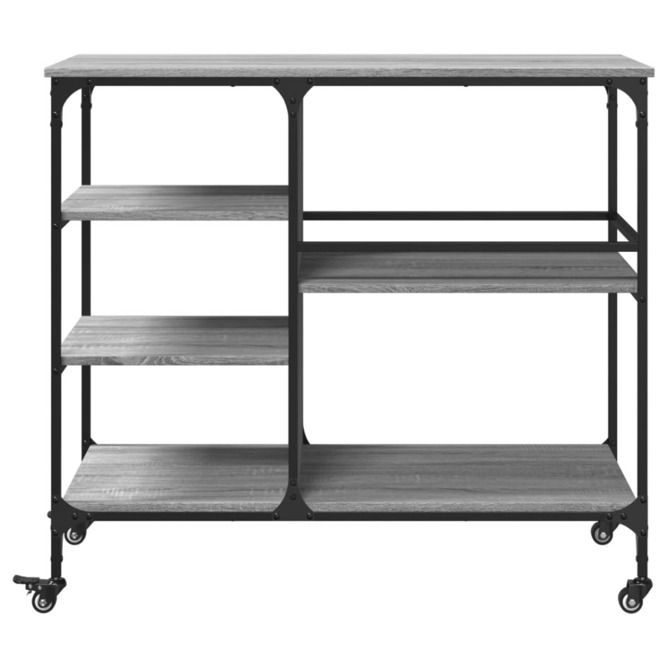 Carrito de cocina madera ingeniería gris Sonoma 100x45x89,5