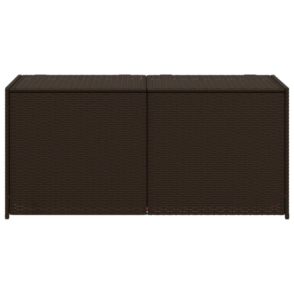 Caja de almacenaje de jardín ratán sintético marrón