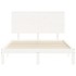 Estructura de cama con cabecero madera maciza blanco 140x190