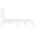 Estructura de cama con cabecero madera maciza blanco 140x190