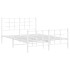 Estructura cama metal cabecero y estribo blanco 140x190