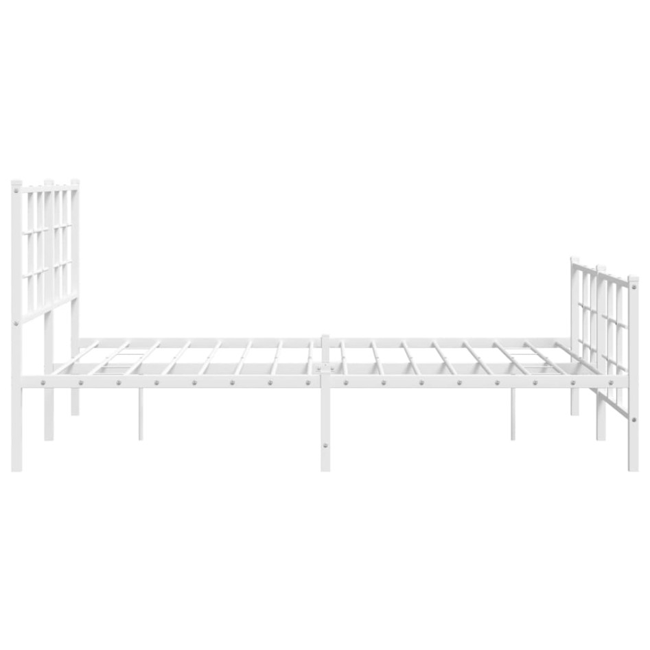 Estructura cama metal cabecero y estribo blanco 140x190