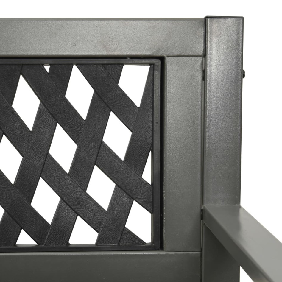 Banco de jardín de acero gris 125