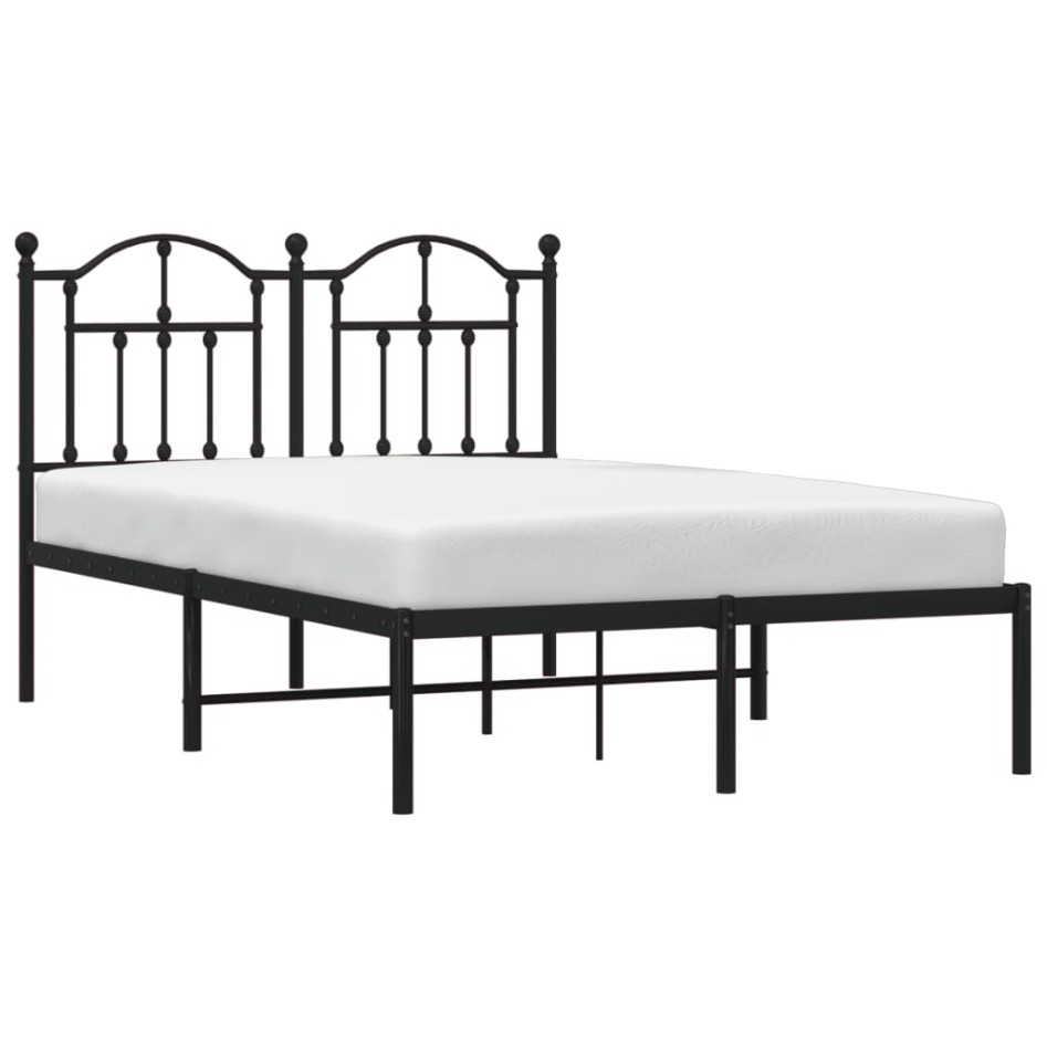 Estructura de cama con cabecero metal negro 120x190