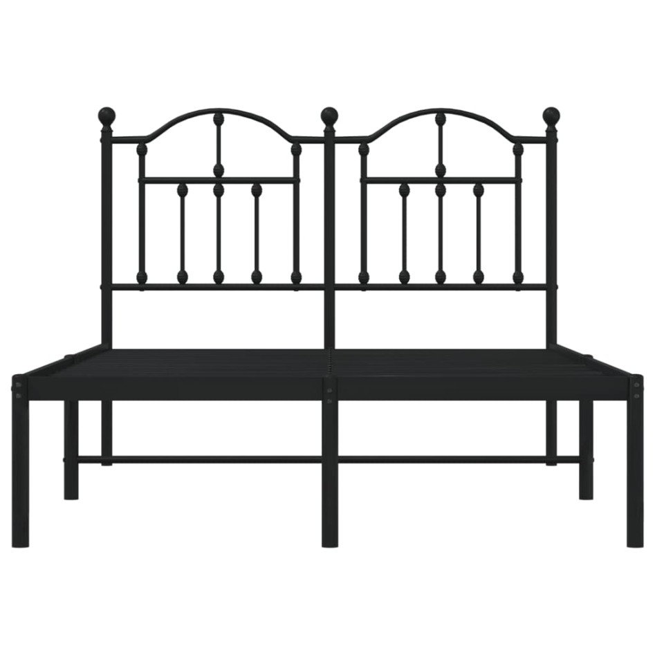Estructura de cama con cabecero metal negro 120x190