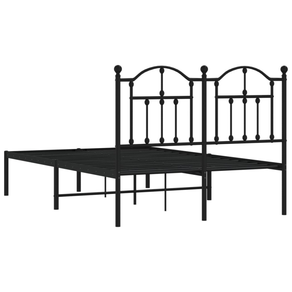 Estructura de cama con cabecero metal negro 120x190