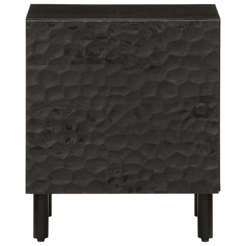 Mesitas de noche 2 uds madera maciza de mango negro 40x33x46