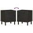 Mesitas de noche 2 uds madera maciza de mango negro 40x33x46