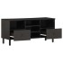Mueble de TV madera maciza de mango negro 100x33x46