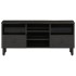 Mueble de TV madera maciza de mango negro 100x33x46