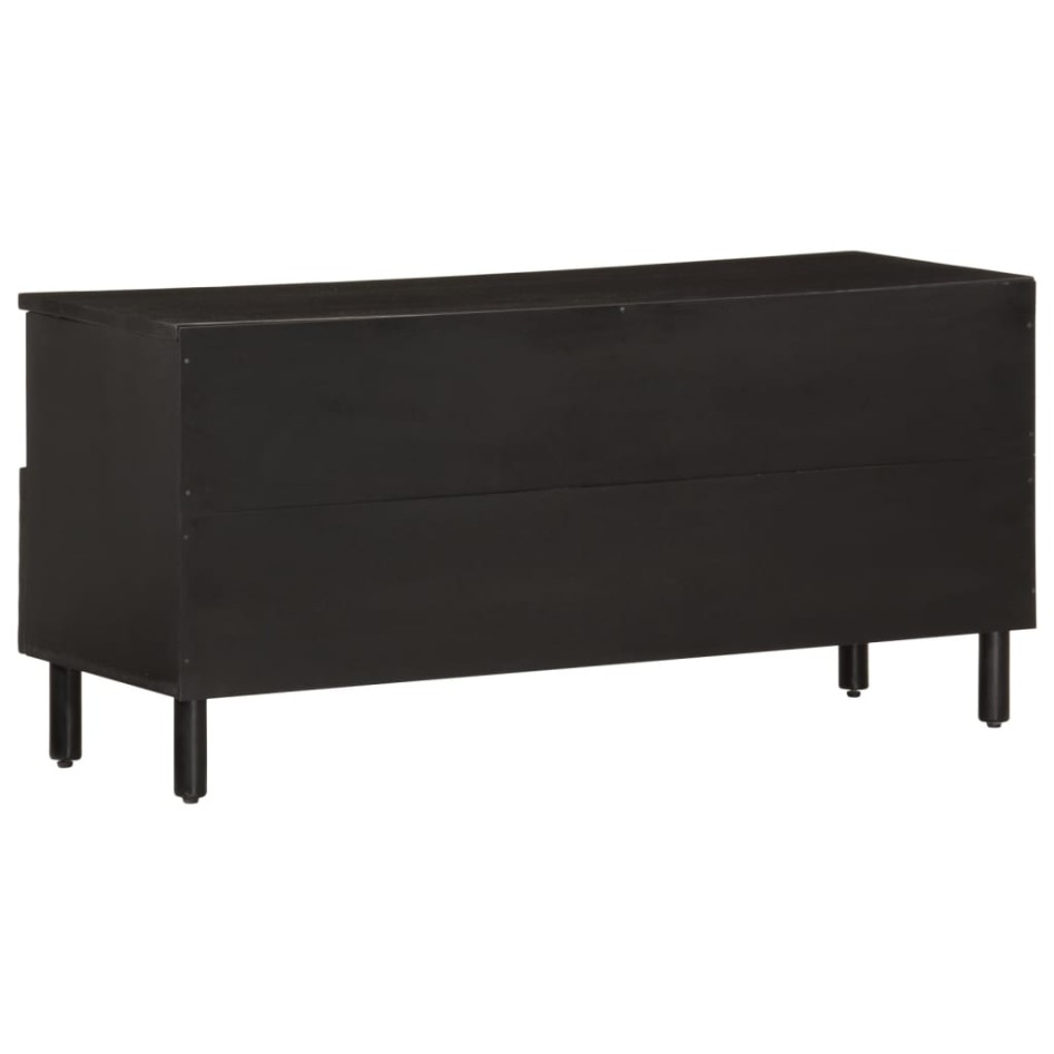 Mueble de TV madera maciza de mango negro 100x33x46