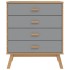 Cómoda de cajones OLDEN madera maciza de pino gris y