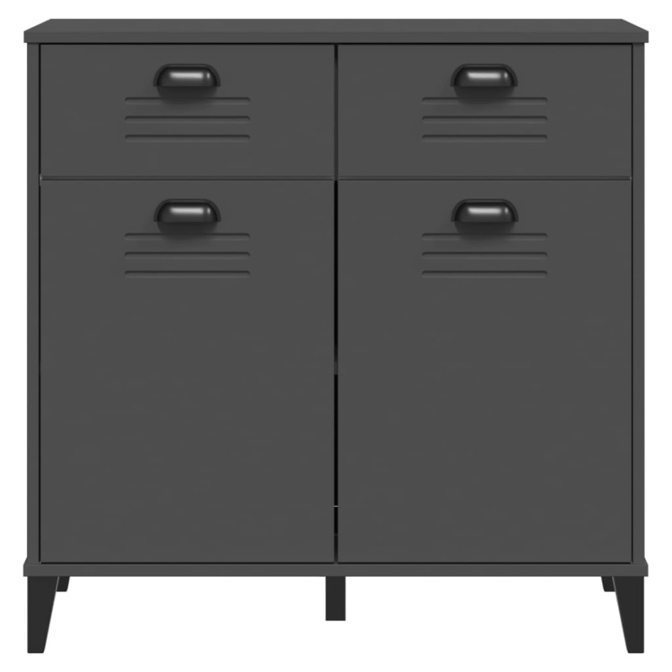 Aparador VIKEN madera maciza de pino gris antracita 80x40x80