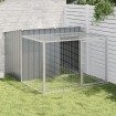 Caseta perros con corral acero galvanizado gris 153x194x110 cm