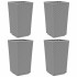 Jardineras 4 unidades PP gris claro 32,5x32,5x57