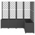 Jardinera con enrejado PP negro 160x120x140