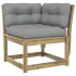 Set de sofás jardín 3 pzas con cojines madera pino