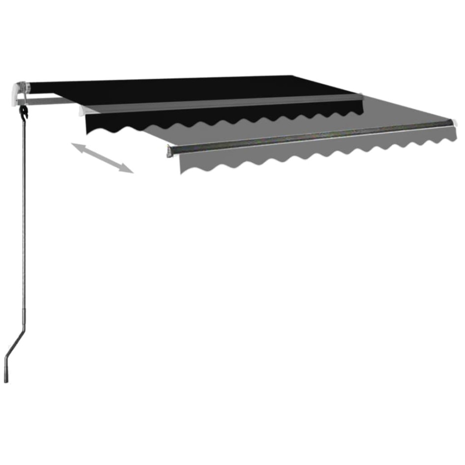 Toldo manual retráctil con LED antracita 350x250