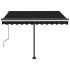 Toldo manual retráctil con LED antracita 350x250