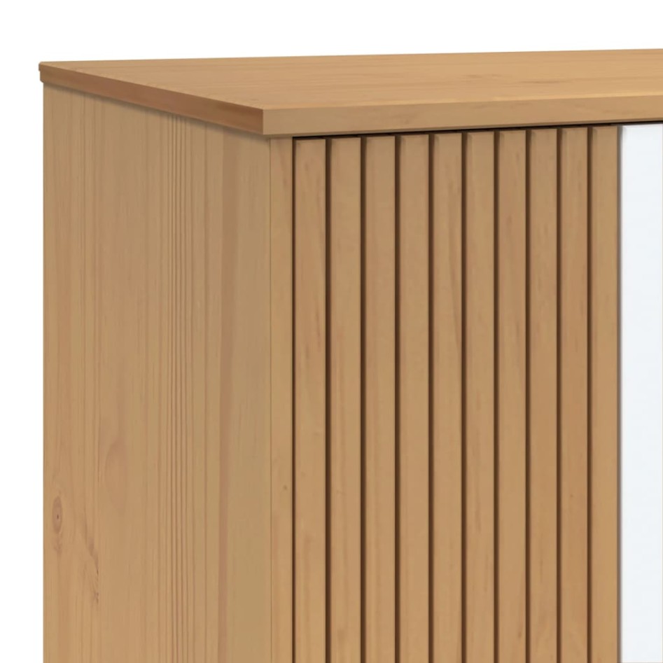 Armario OLDEN madera maciza pino blanco y marrón 76,5x53x172