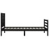 Estructura de cama con cabecero madera maciza negro 90x200