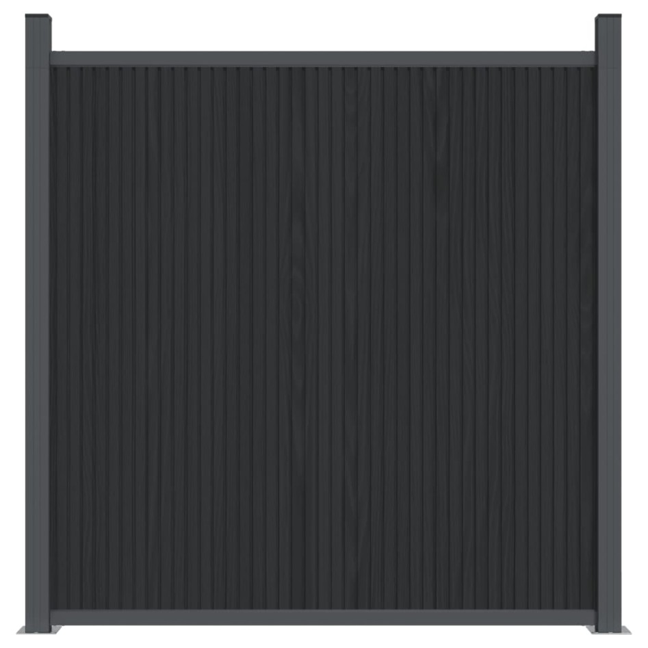 Panel de valla con 2 postes WPC gris 180x186