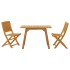 Juego de comedor de jardín 3 piezas madera maciza de